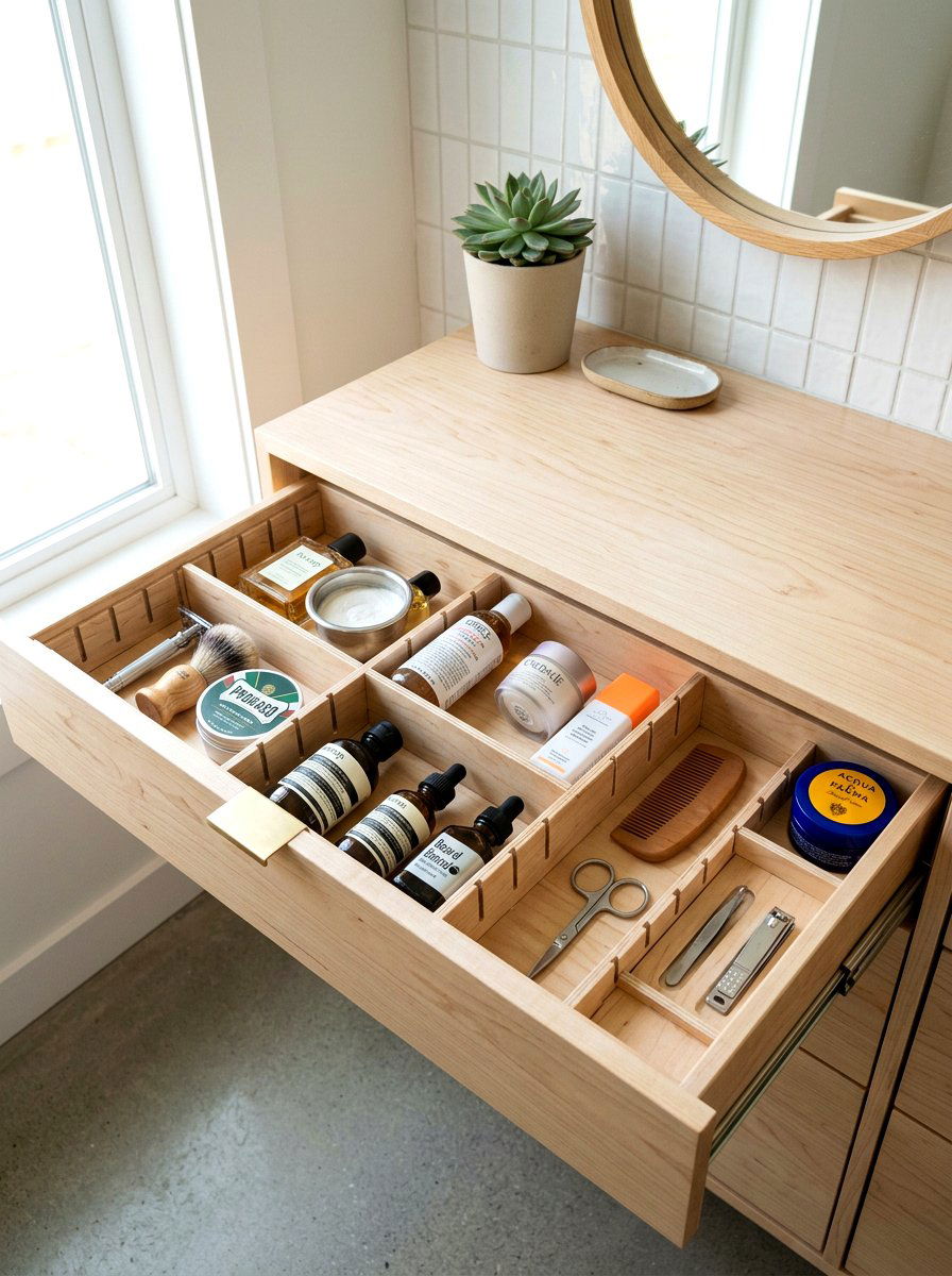 Adjustable Vanity Drawer Slats - 30 bathroom vanity drawer ideas