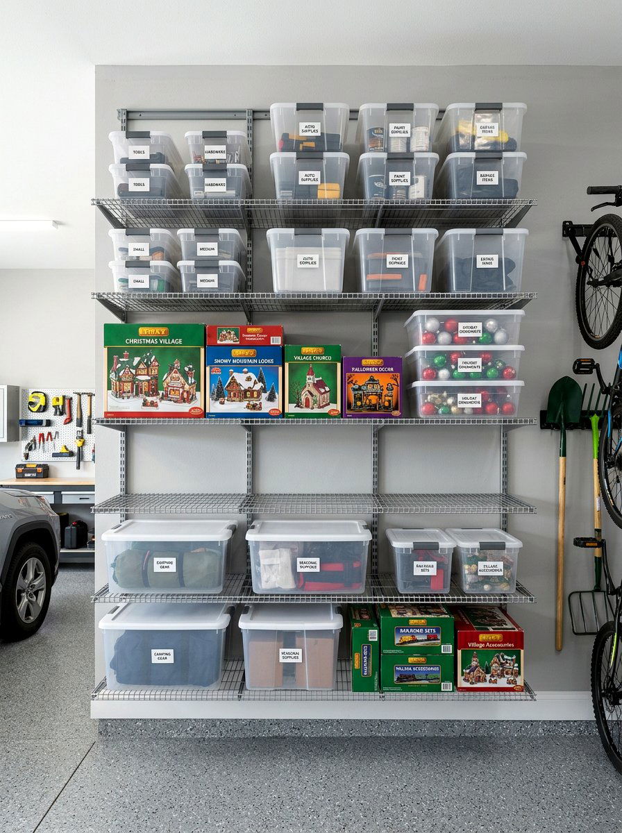 Adjustable Wire Racks - 30 seasonal decor storage ideas