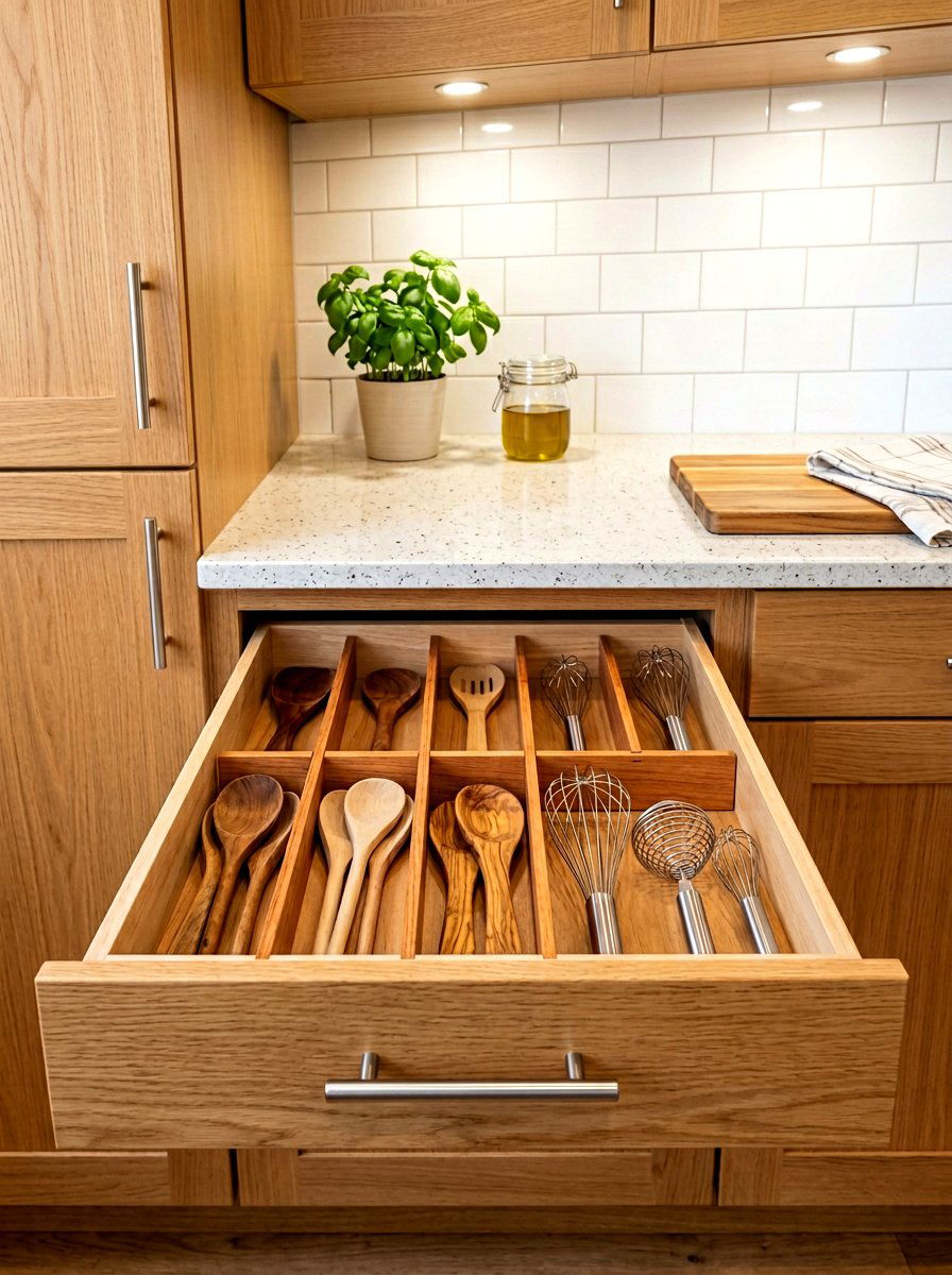 Adjustable Wood Drawer Dividers - 30 kitchen drawer divider ideas