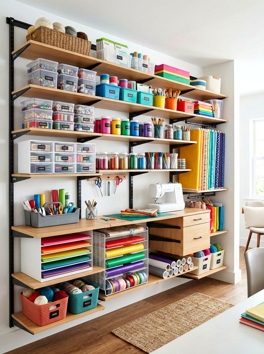 Adjustable craft closet - 30 craft closet ideas