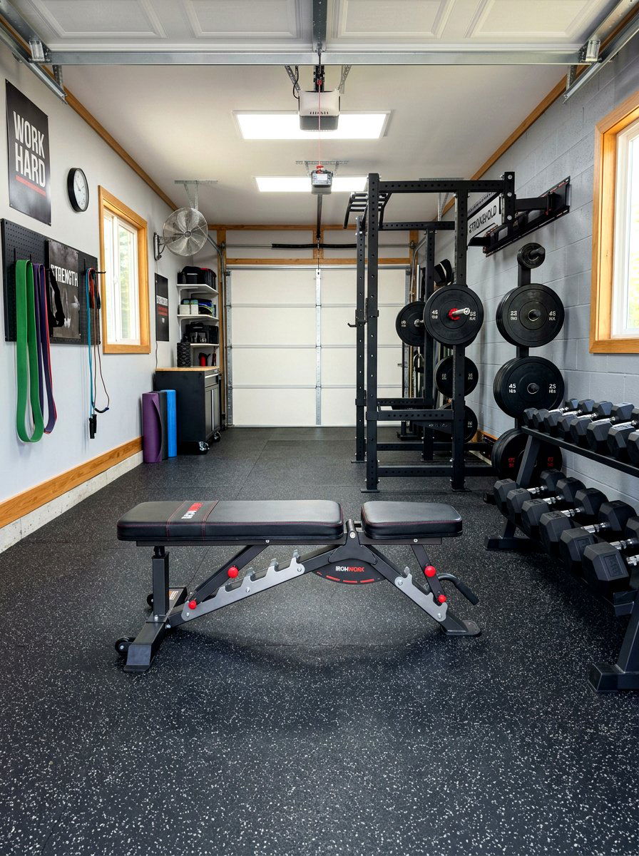 Adjustable folding weight bench - 30 garage gym ideas