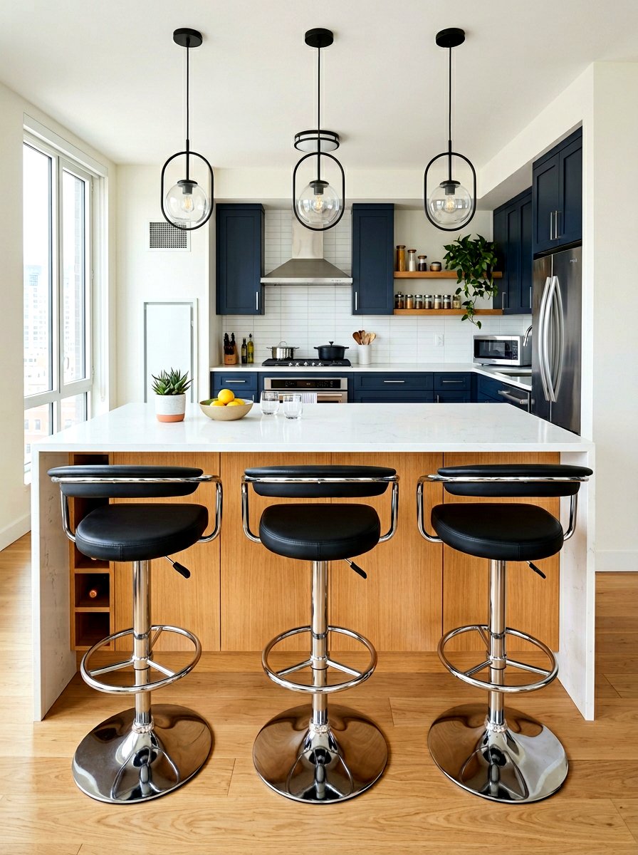 Adjustable height bar stools - 30 rental kitchen ideas