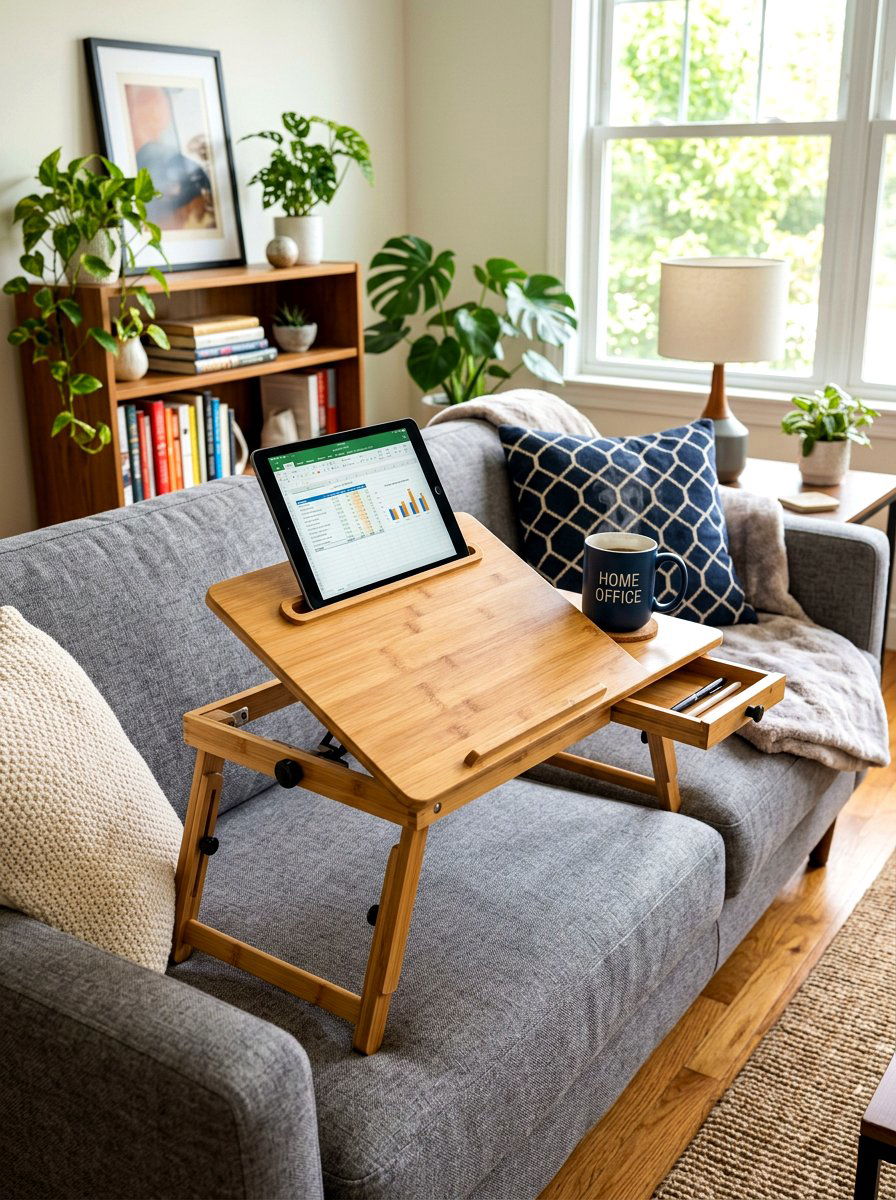 Adjustable lap desk - 30 renter friendly home office ideas