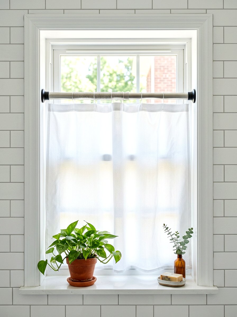 Adjustable spring rod - 30 no drill curtain ideas aesthetic