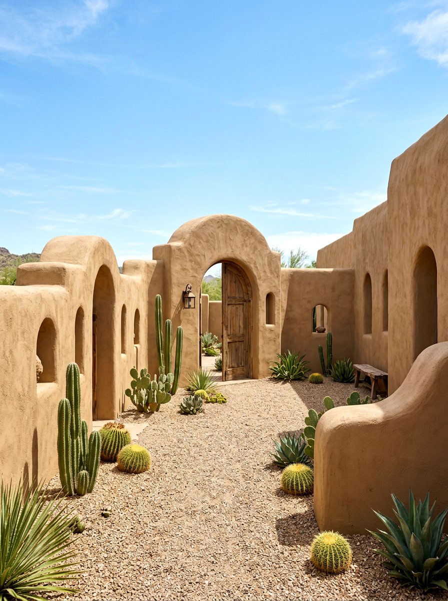 Adobe Wall Privacy - 30 southwestern backyard ideas