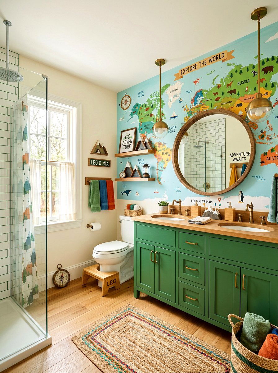 Adventure Theme Kids Bathroom - 30 small kids bathroom ideas