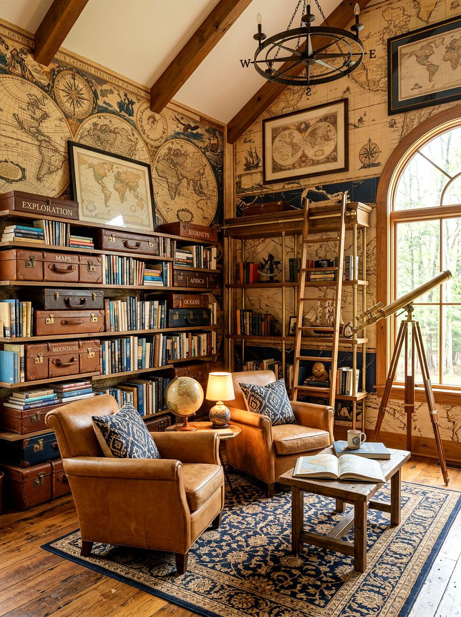 Adventure Themed Library - 30 library kids room ideas