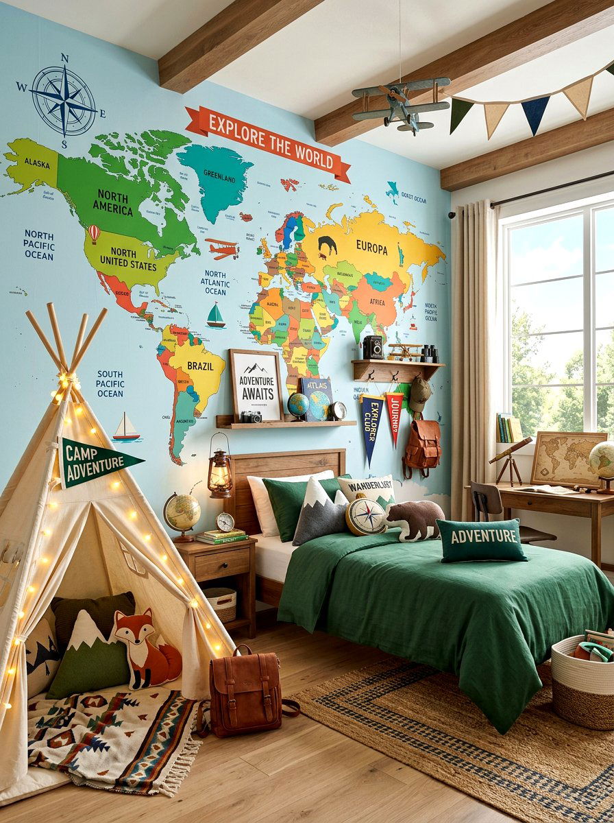 Adventure themed bedroom - 30 boys bedroom decor ideas