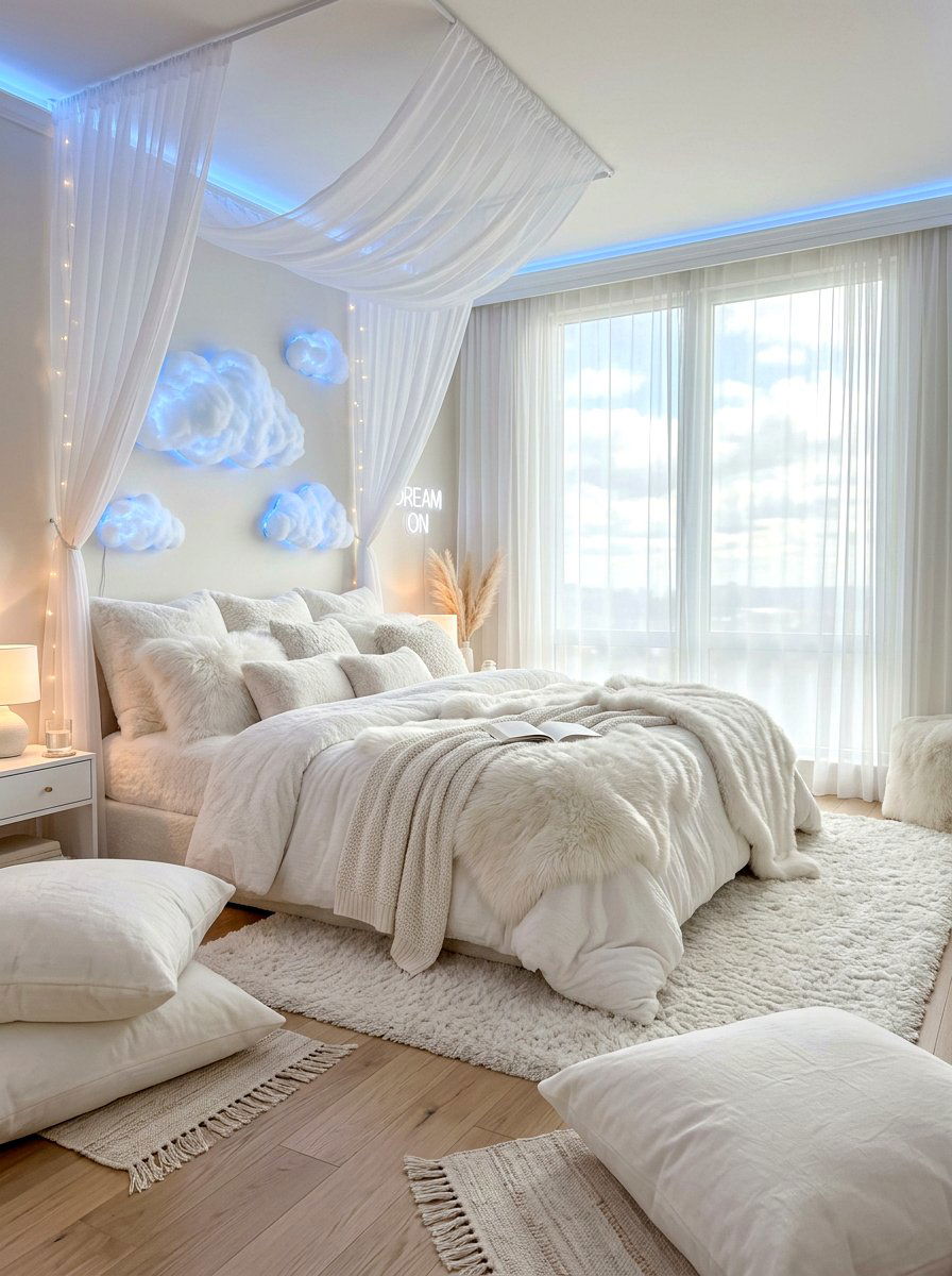 Aesthetic Cloud Bedroom - 30 aesthetic bedroom ideas