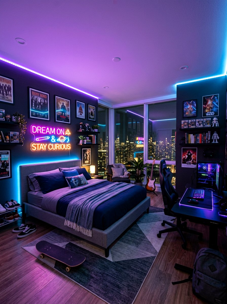 Aesthetic LED Lighting - 30 teen room Pinterest ideas