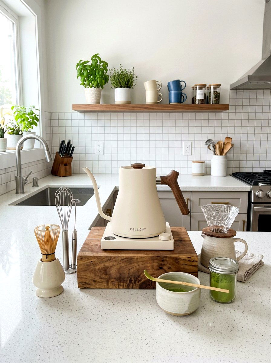 Aesthetic electric kettle setup - 30 matcha station ideas