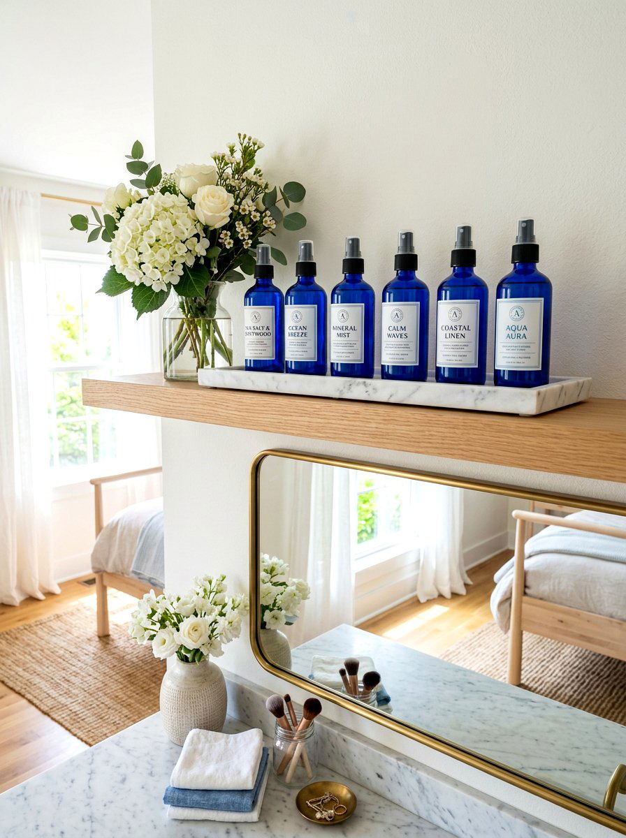 Aesthetic room mist shelf - 30 wellness shelf styling ideas