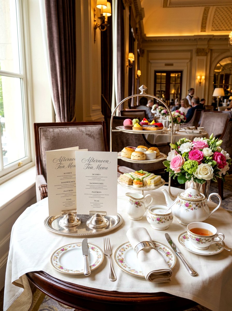 Afternoon Tea Menu Cards - 30 English tea tablescape ideas