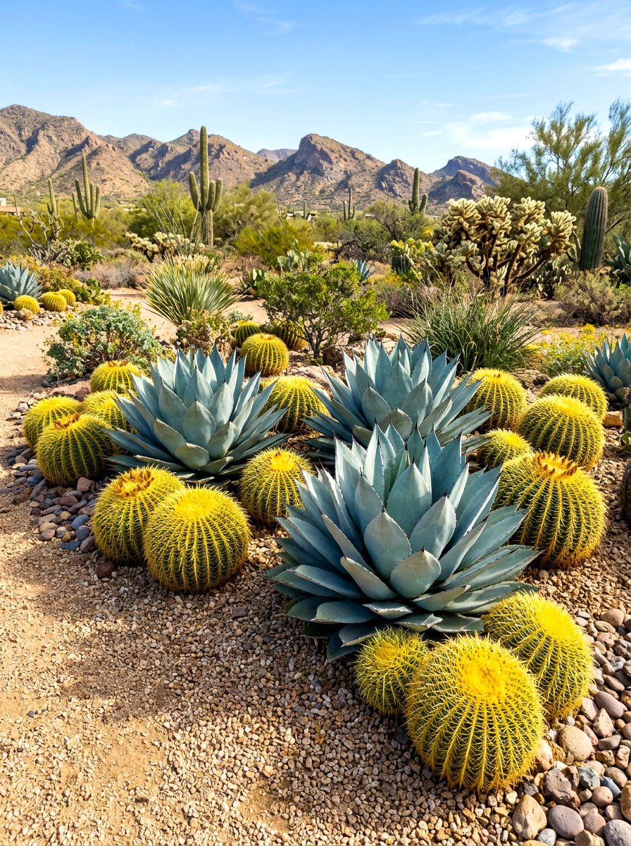 Agave And Cactus Mix - 30 cactus front yard ideas