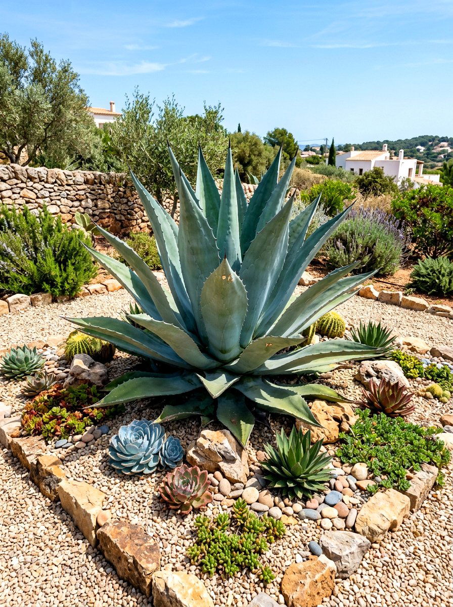 Agave Landscape Focal Point - 30 Mediterranean garden ideas