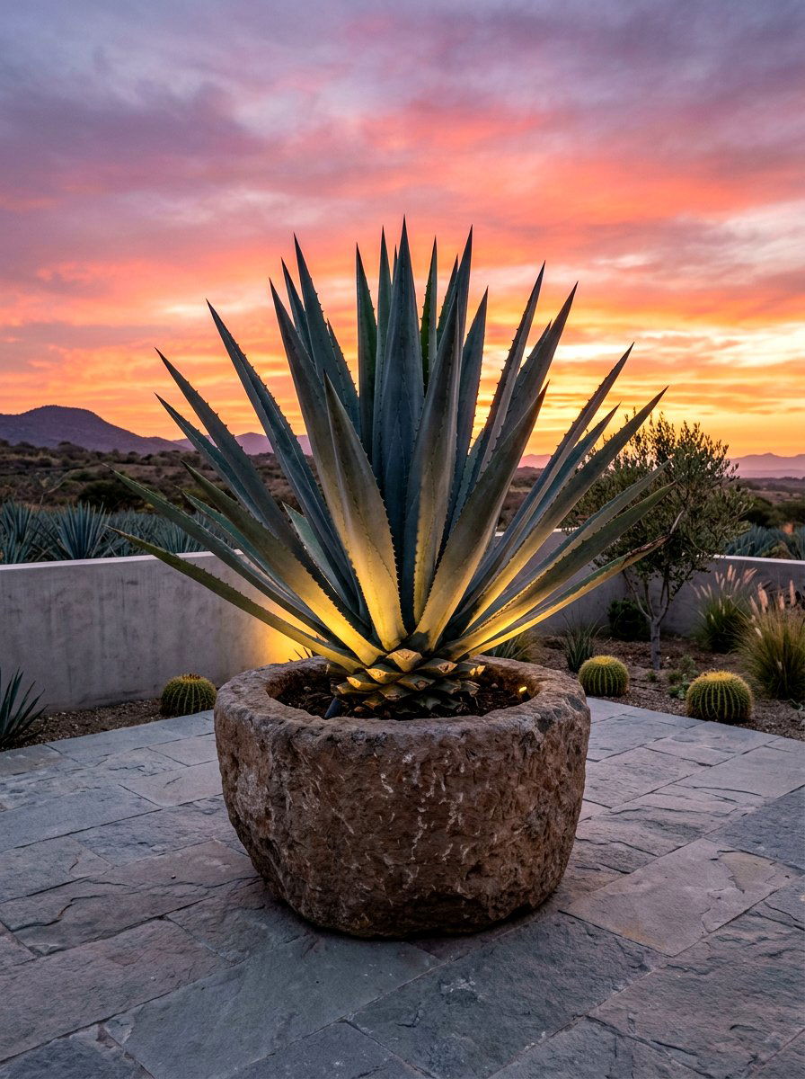 Agave Plant Focal Point - 30 desert patio ideas