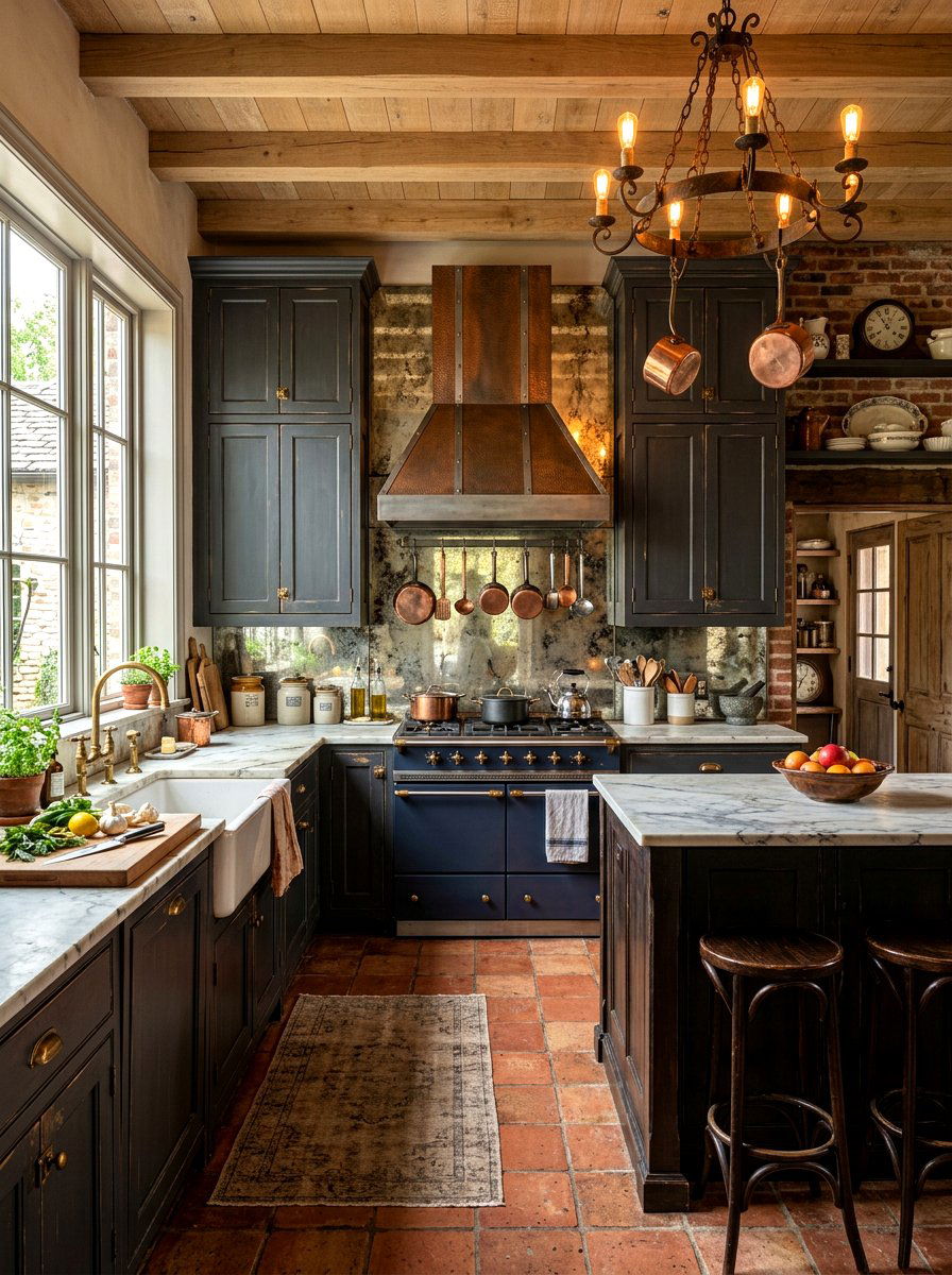 Aged Silver Mirror Backsplash - 30 mirror backsplash ideas