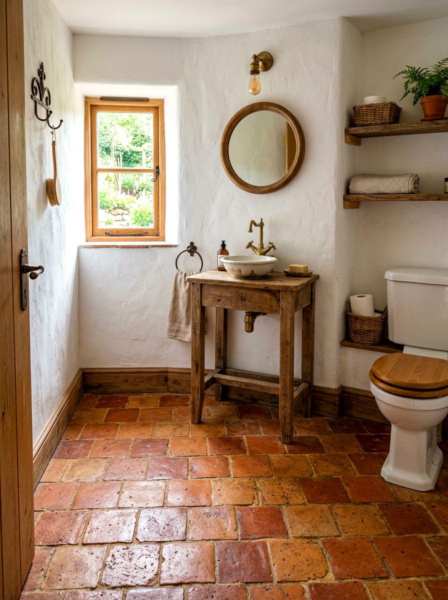 Aged Terracotta Tile Floor