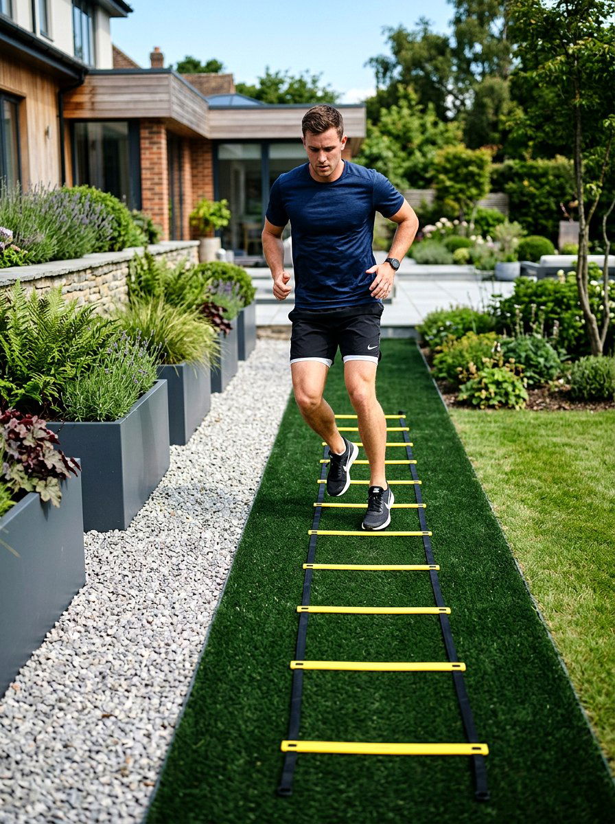 Agility Ladder Drill - 30 backyard obstacle course ideas