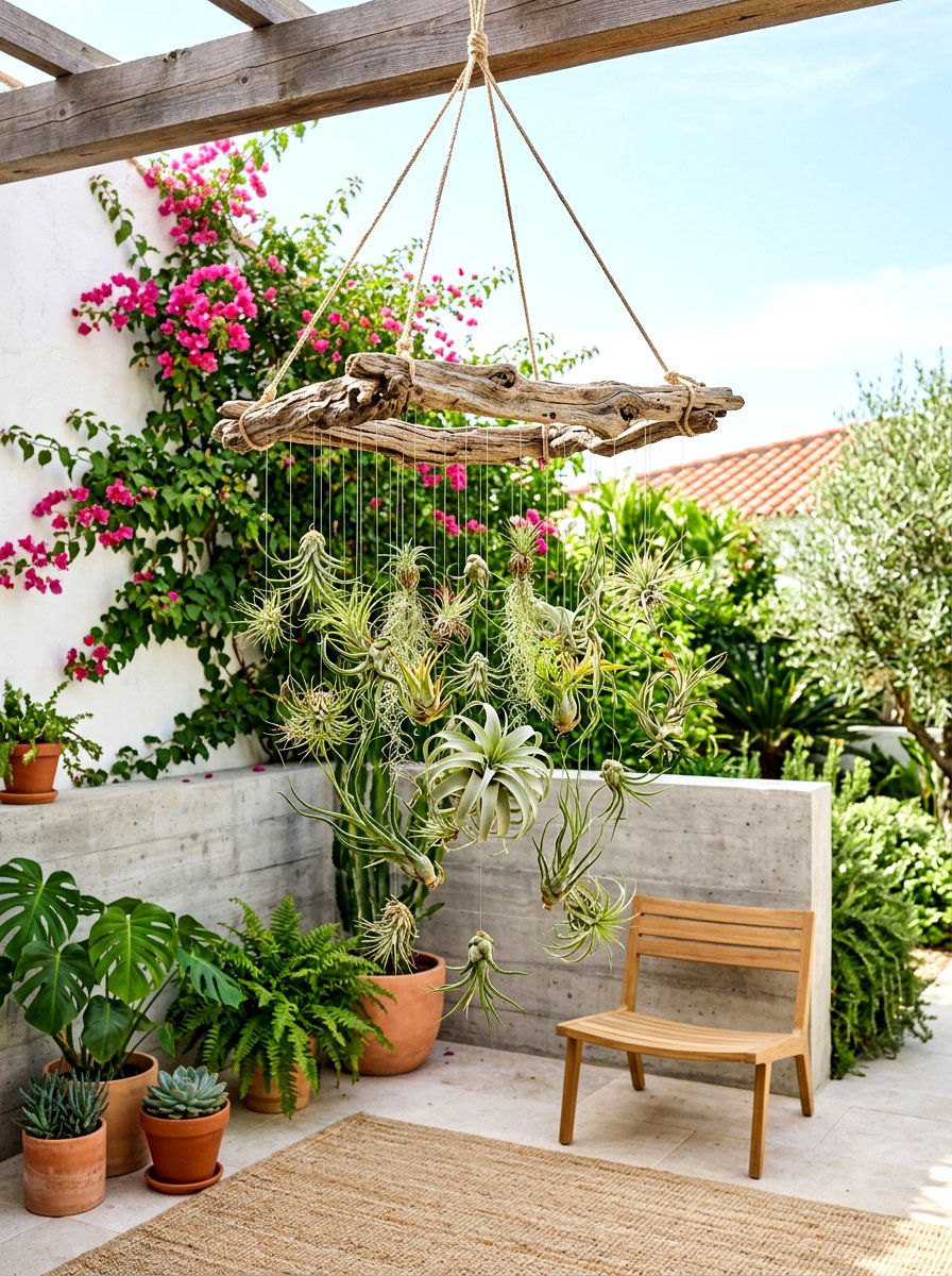 Air Plant Chandelier - 30 greenhouse corner ideas