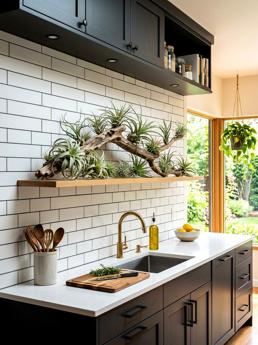 Air Plant Kitchen Shelf - 30 kitchen plant ledge ideas