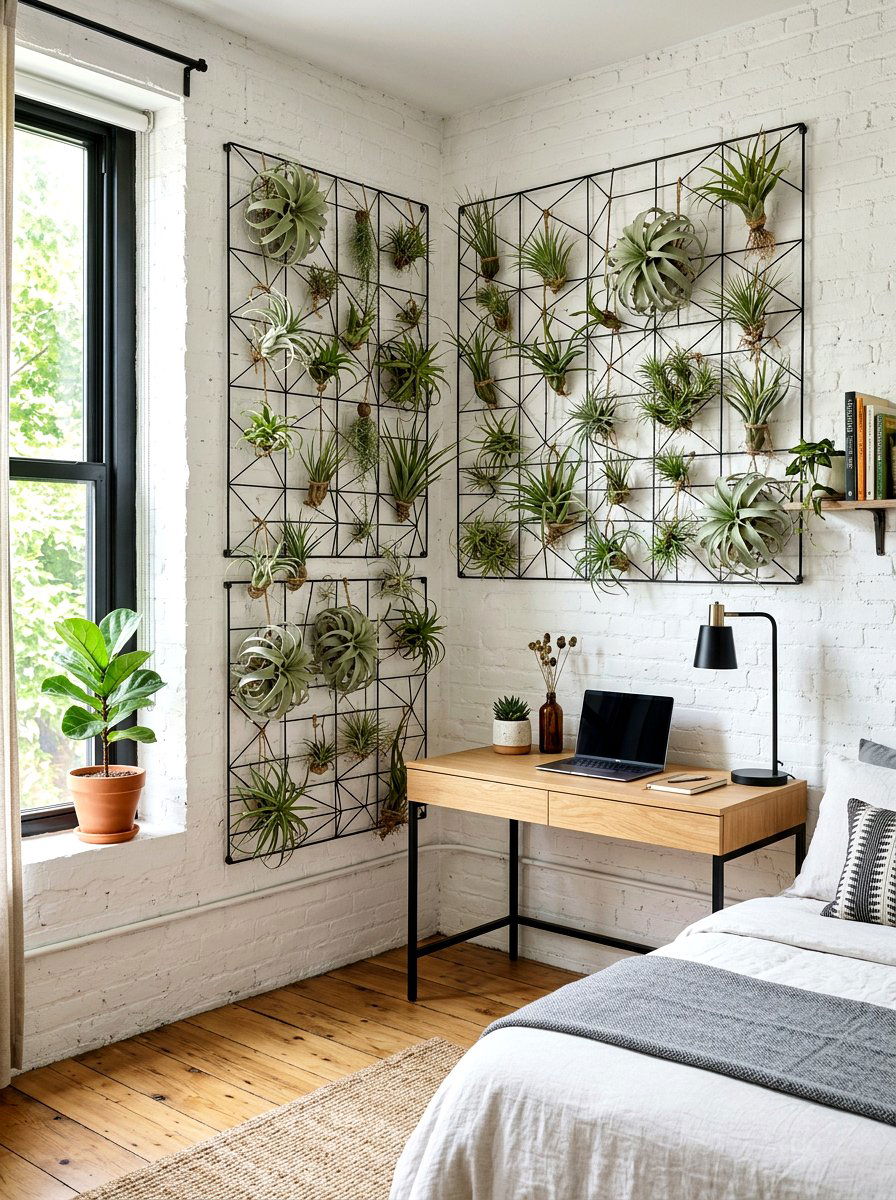Air Plant Wall Bedroom Corner - 30 bedroom plant corner ideas