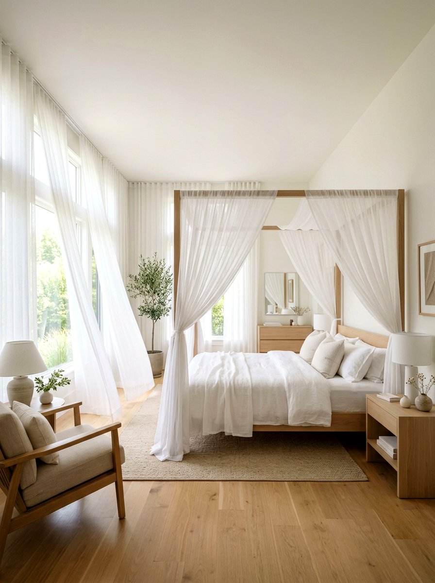 Airy Sheer Bedroom - 30 resort summer bedroom ideas
