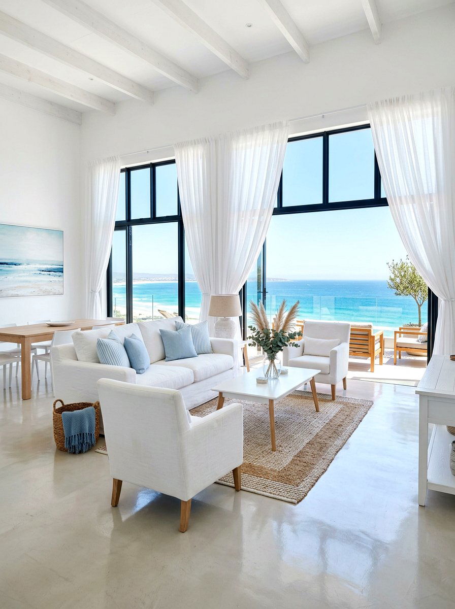 Airy coastal living room - 30 coastal living room ideas