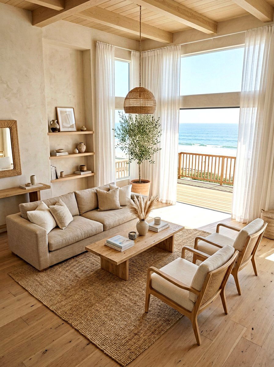 Airy sand living room - 30 sand color living room ideas