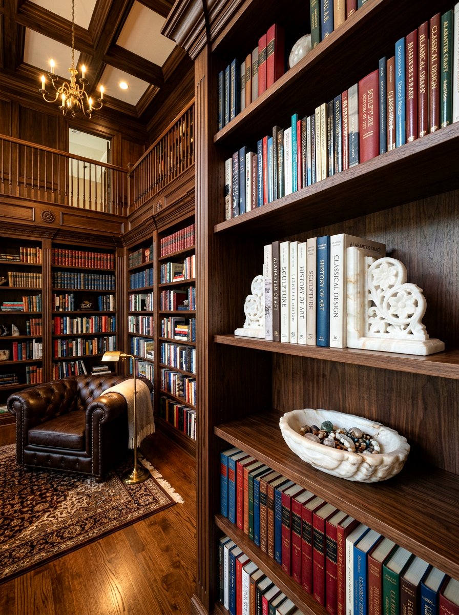 Alabaster Accents Library - 30 secondhand decor ideas