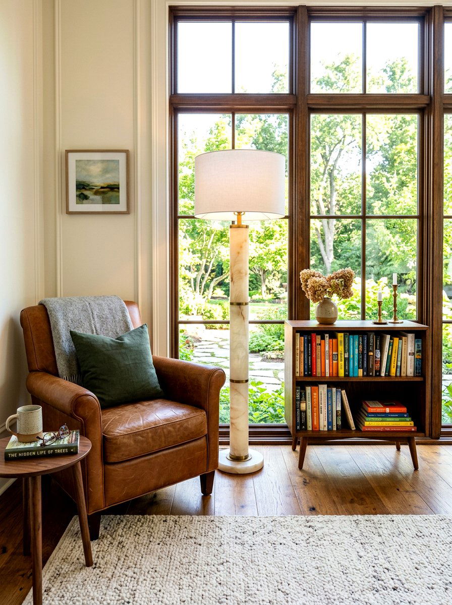 Alabaster Floor Lamp Reading Nook - 30 alabaster lighting ideas