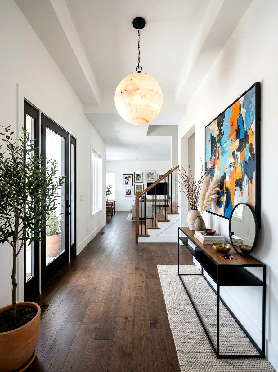 Alabaster Globe Light Entryway - 30 alabaster lighting ideas