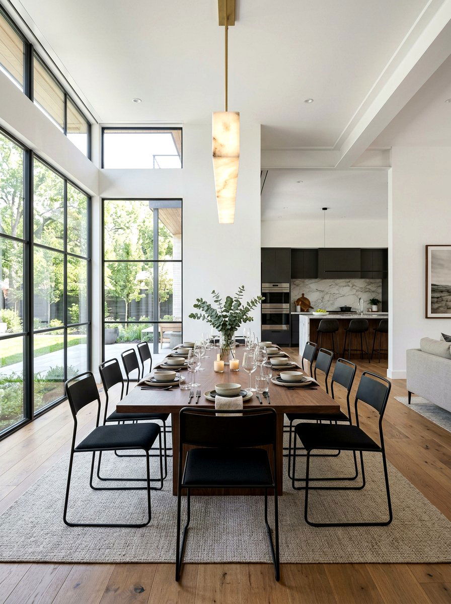 Alabaster Linear Light Dining Table - 30 alabaster lighting ideas