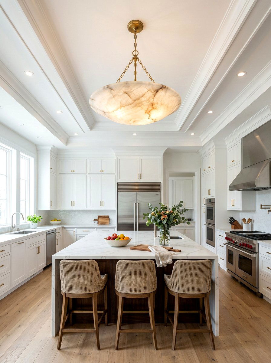 Alabaster Saucer Light Kitchen Ceiling - 30 alabaster lighting ideas