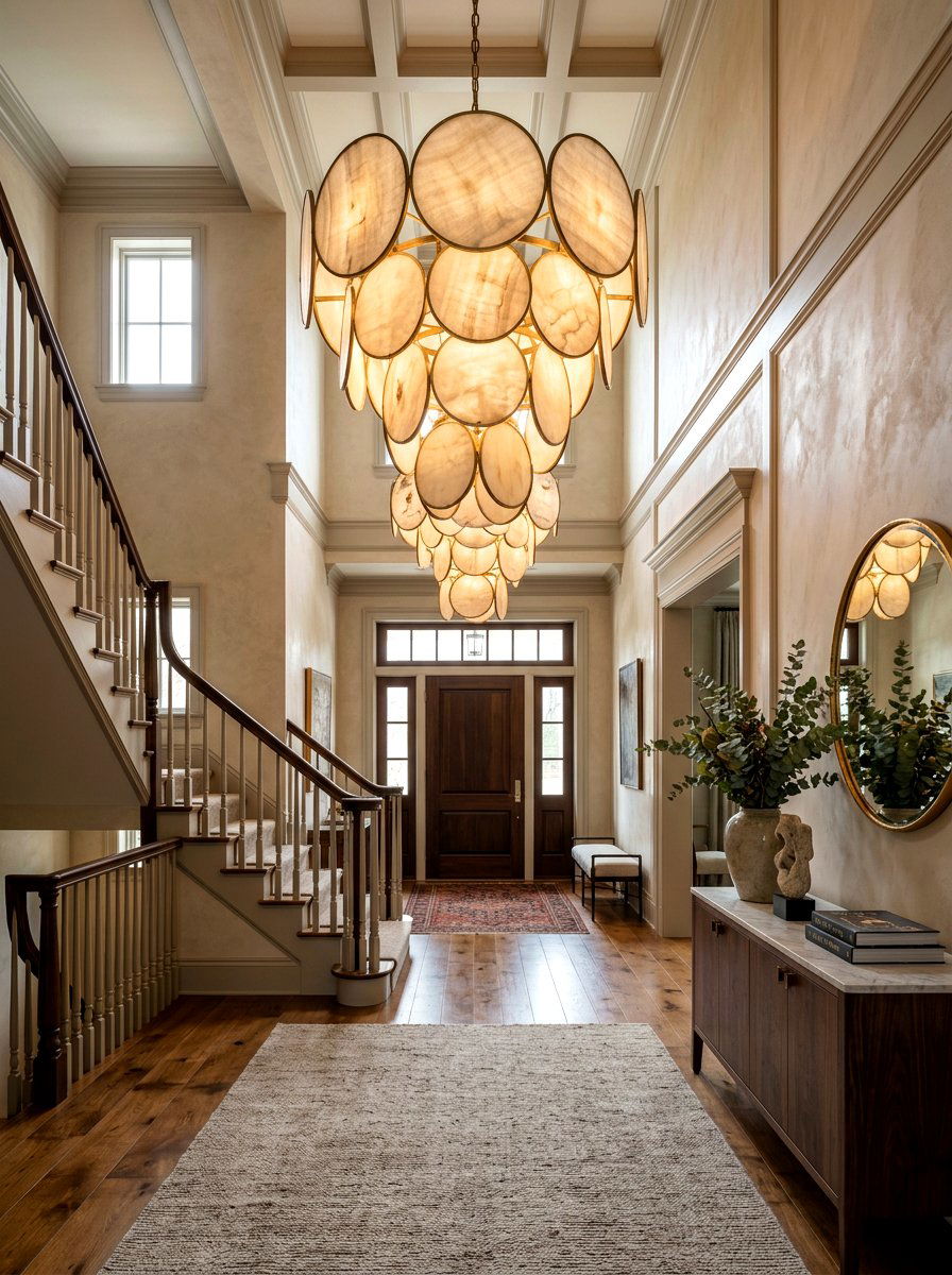 Alabaster Stone Chandelier - 30 foyer chandelier ideas
