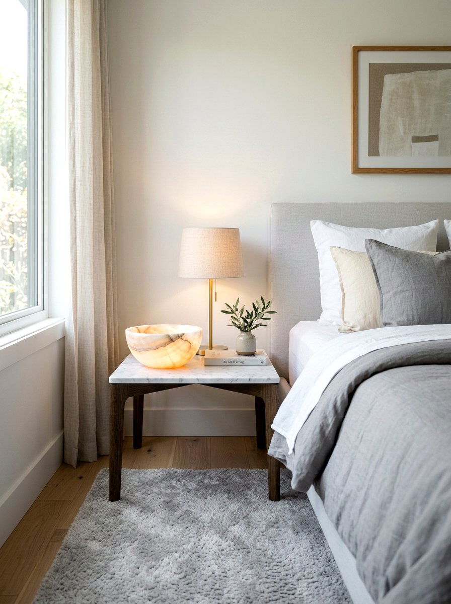 Alabaster Stone Glowing Bowl - 30 sculptural bowl decor ideas