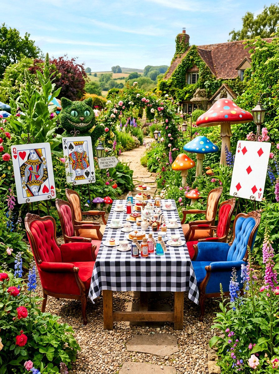 Alice In Wonderland Garden - 30 garden tea party decor ideas