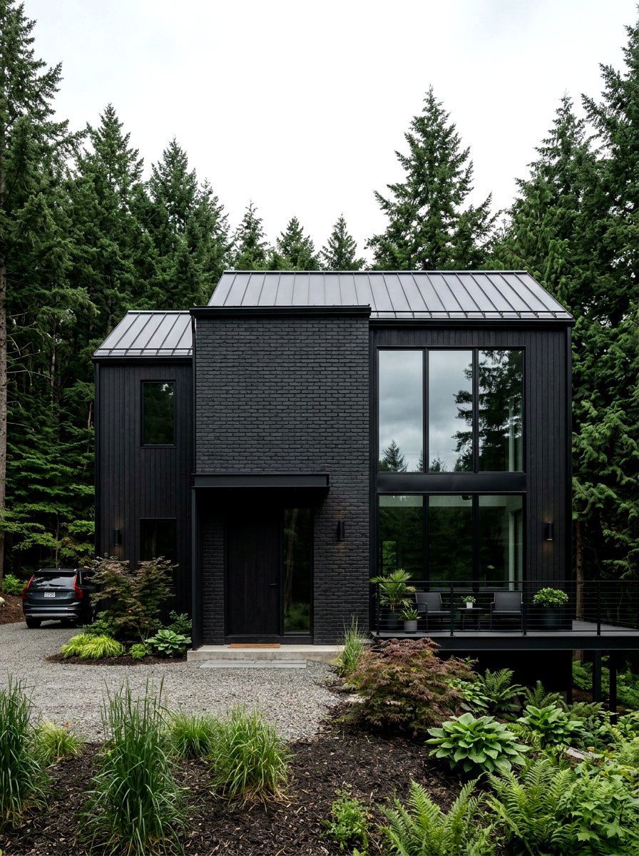 All Black Exterior - 30 black trim exterior ideas