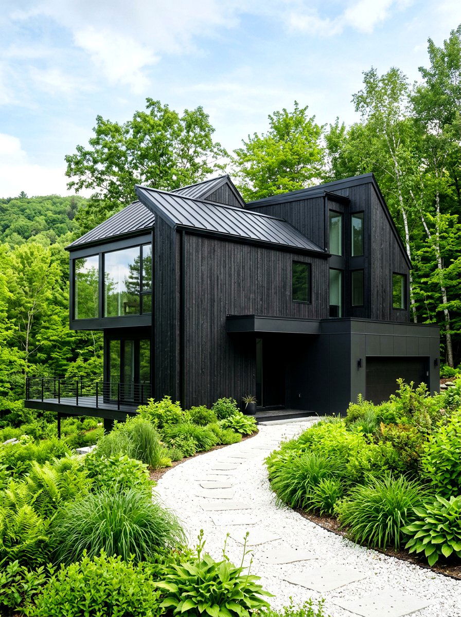 All Black House - 30 black house exterior ideas