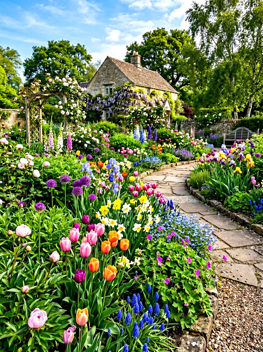 All Season Flower Garden - 30 cutting garden layout ideas