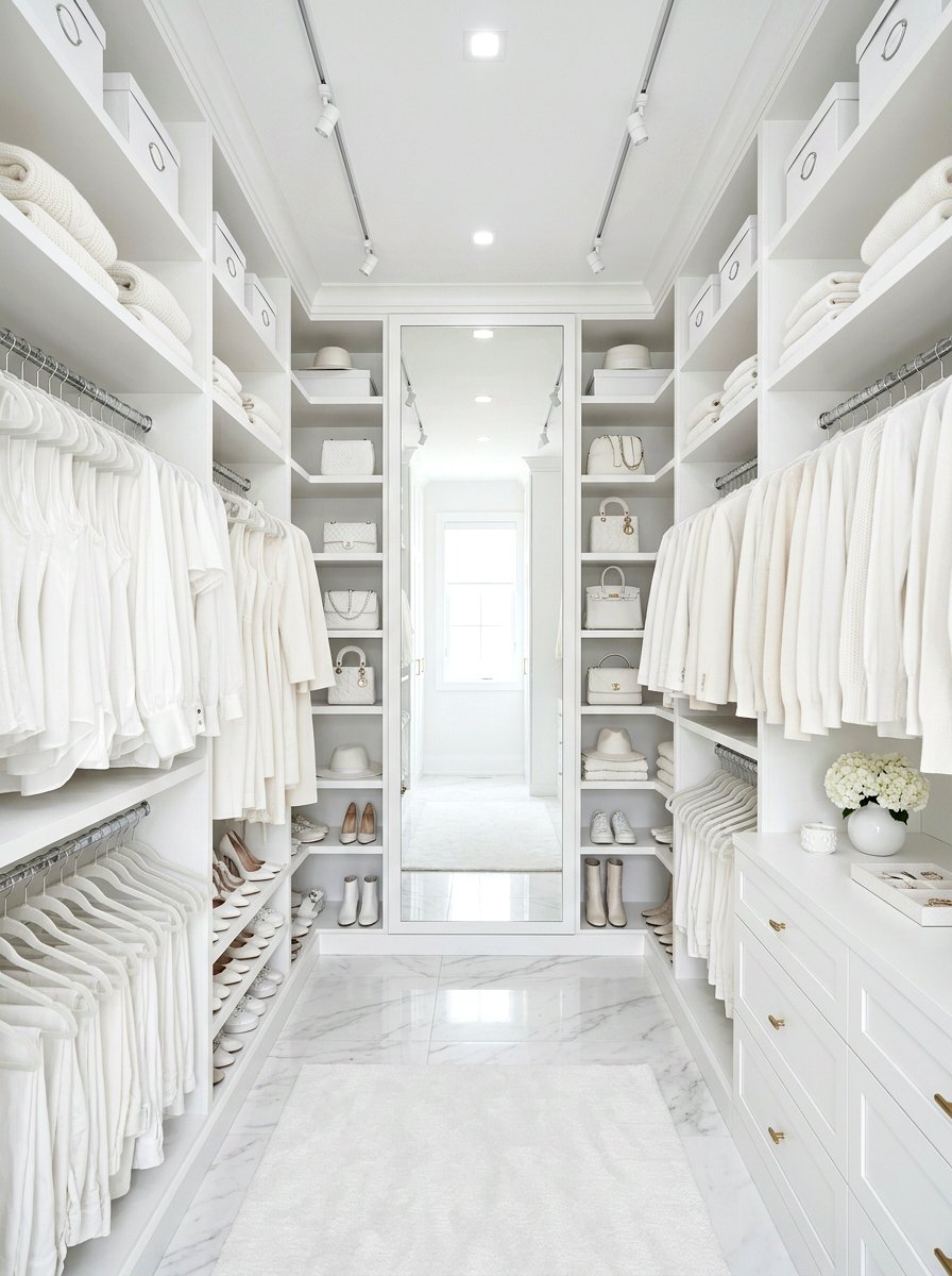 All White Closet - 30 color coordinated closet ideas