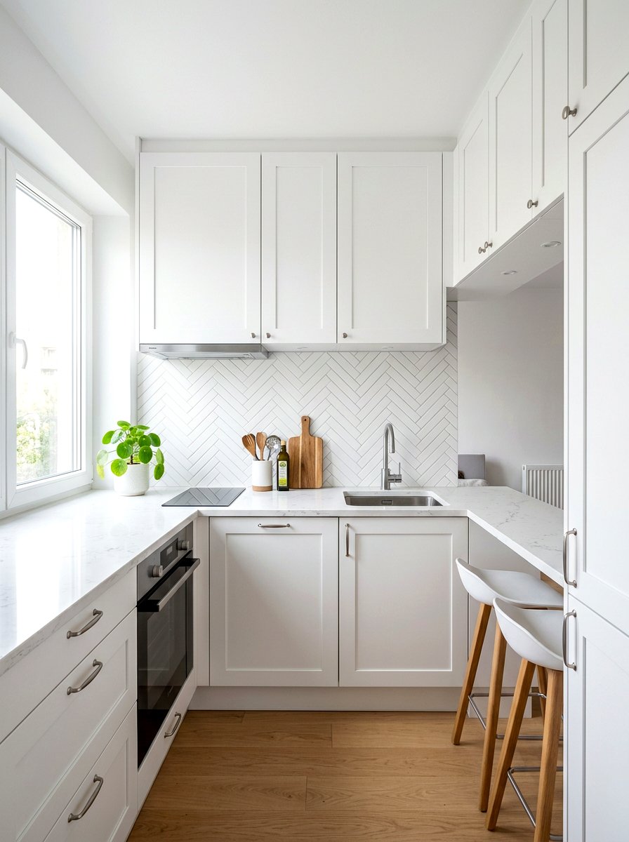 All White Kitchen - 30 tiny apartment kitchen ideas