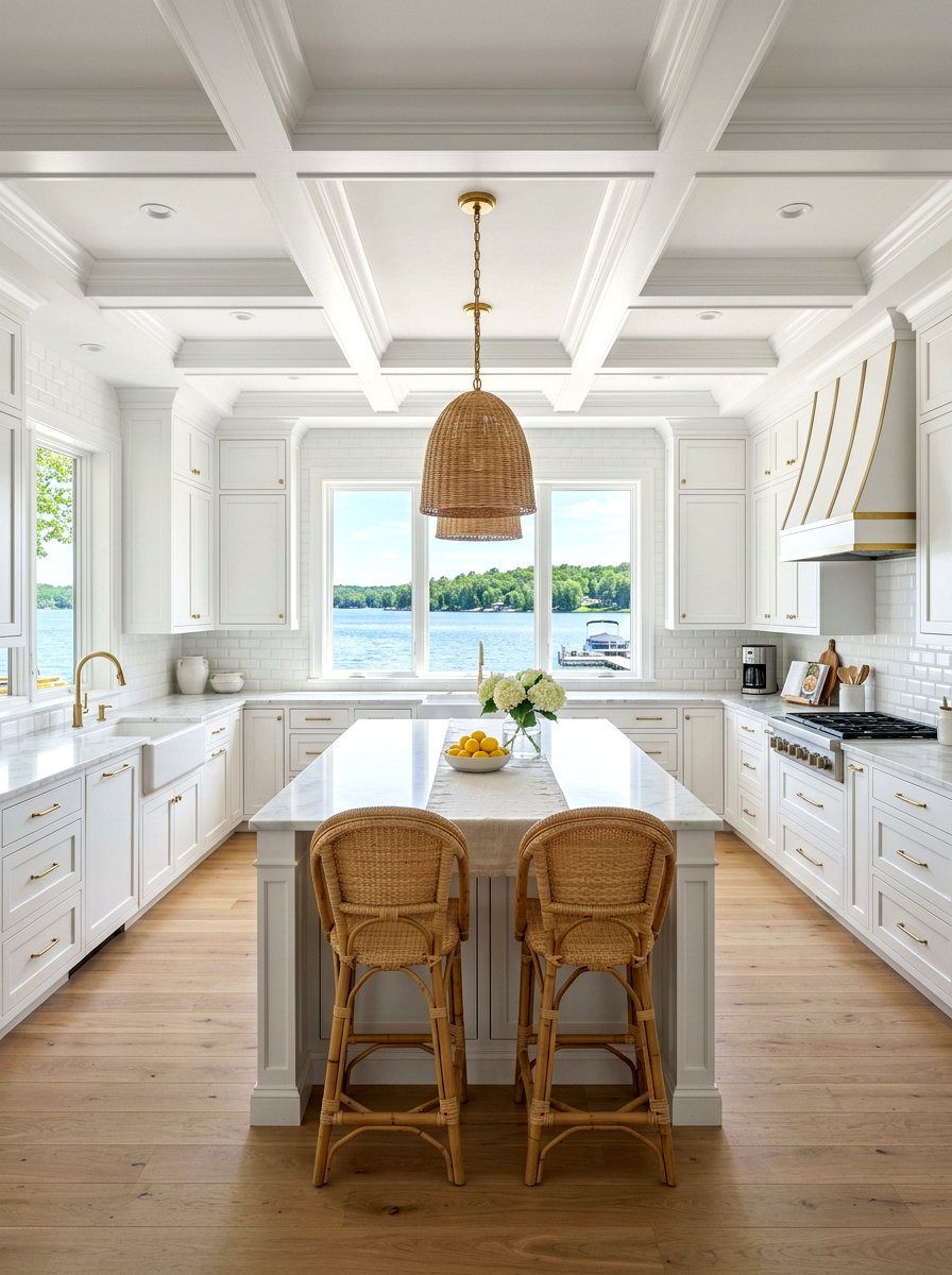 All White Lake Kitchen - 30 lake house kitchen ideas