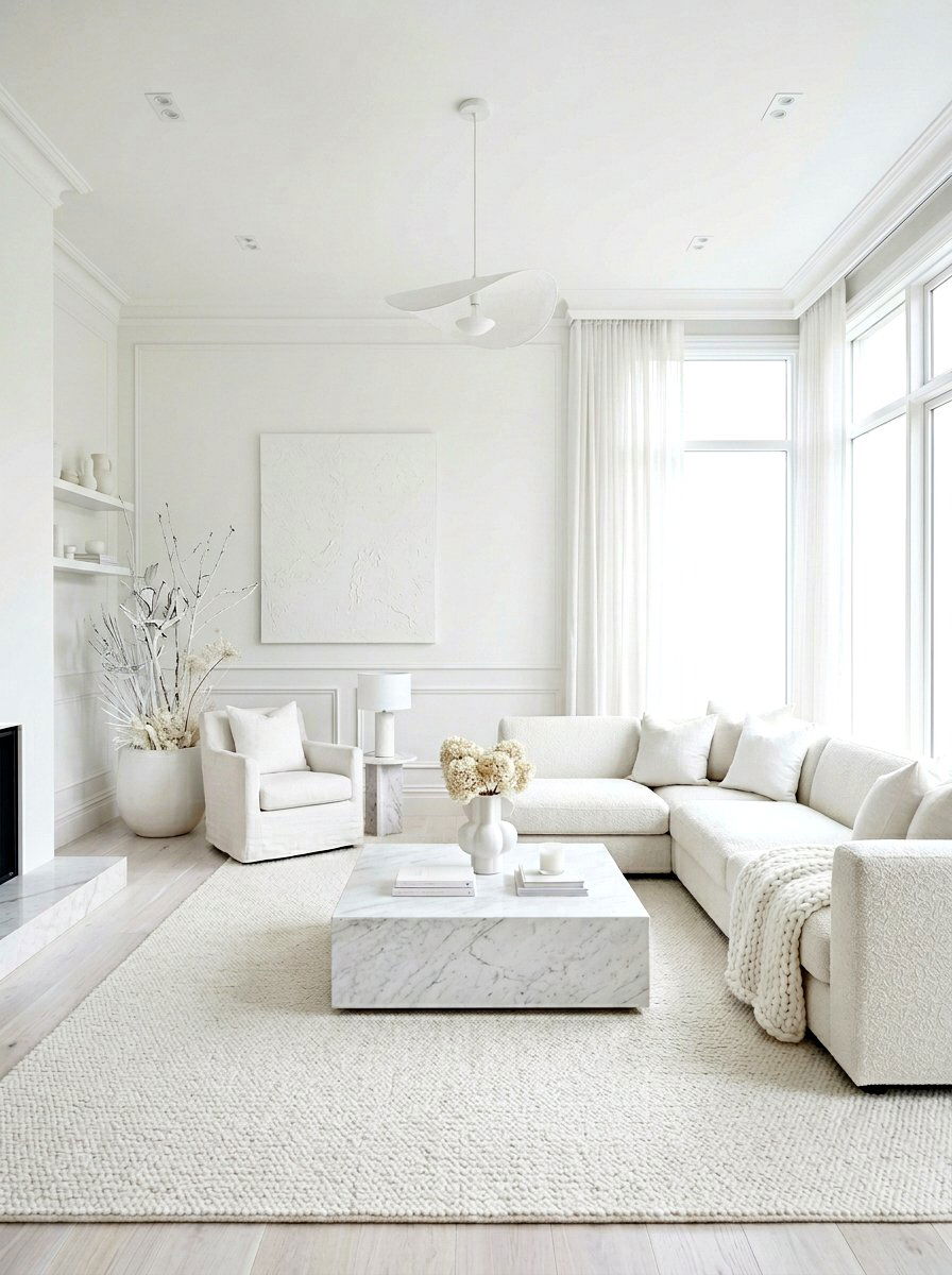 All White Living Room - 30 white living room ideas