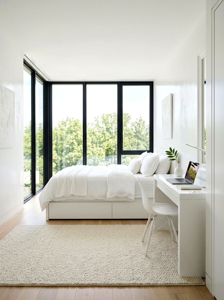 All White Minimalist Bedroom - 30 minimalist teen room ideas