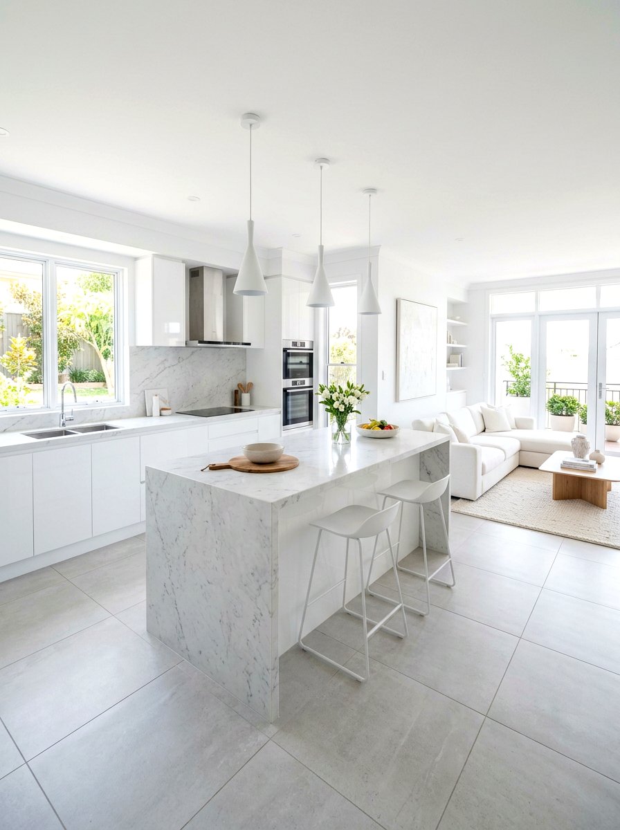All White Open Kitchen - 30 open kitchen ideas
