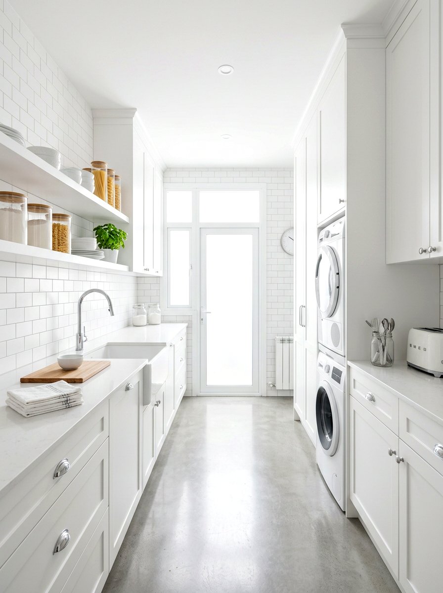 All White Scullery - 30 small prep kitchen ideas