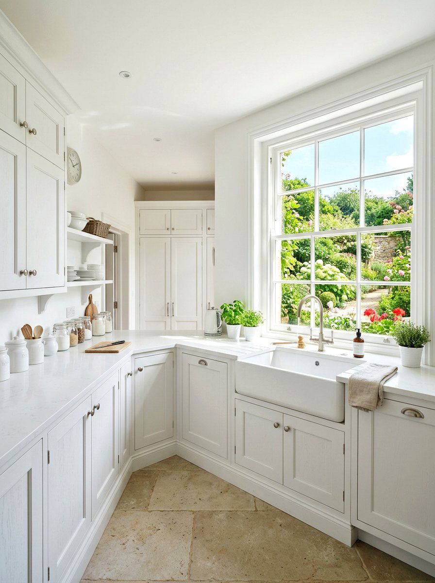 All White Scullery With Natural Light - 30 pantry scullery combo ideas