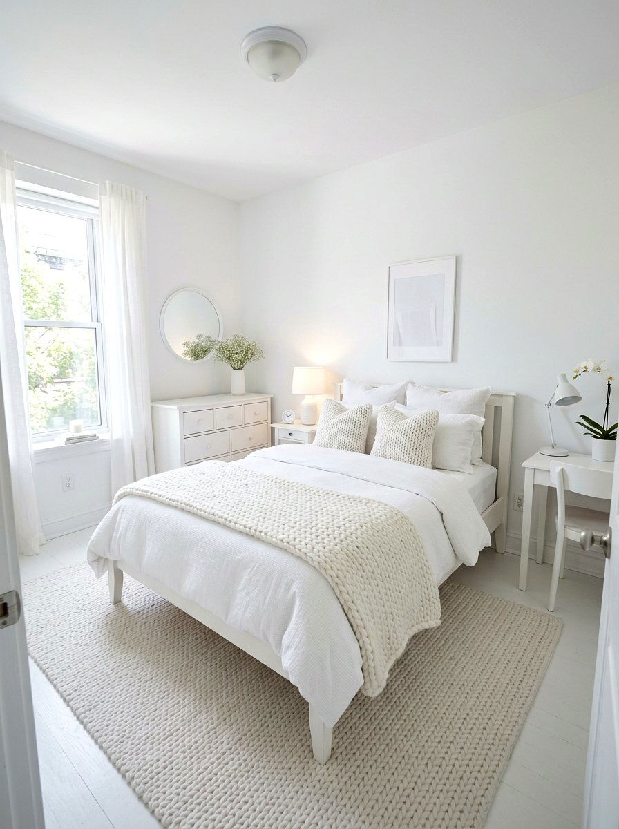 All White Small Bedroom - 30 small bedroom ideas
