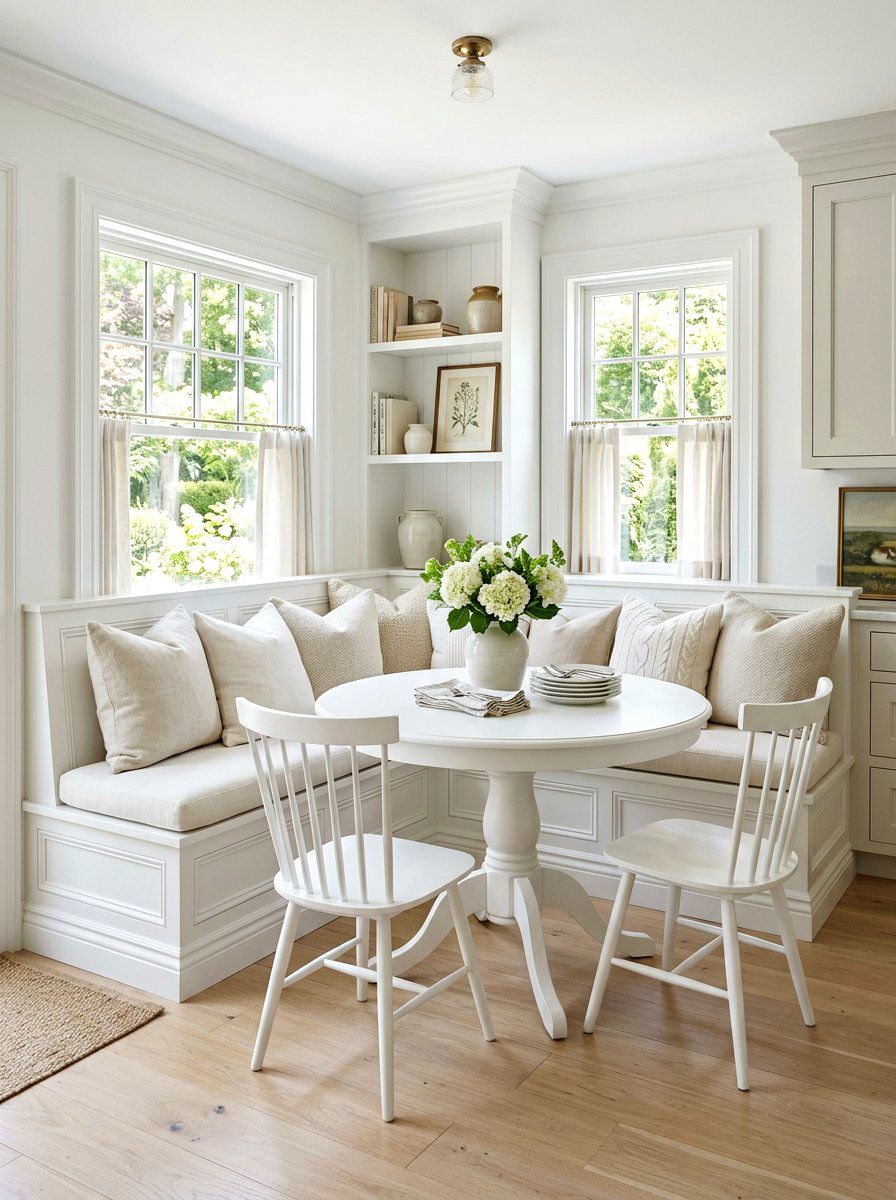 All White Traditional Nook - 30 Nancy Meyers breakfast nook ideas